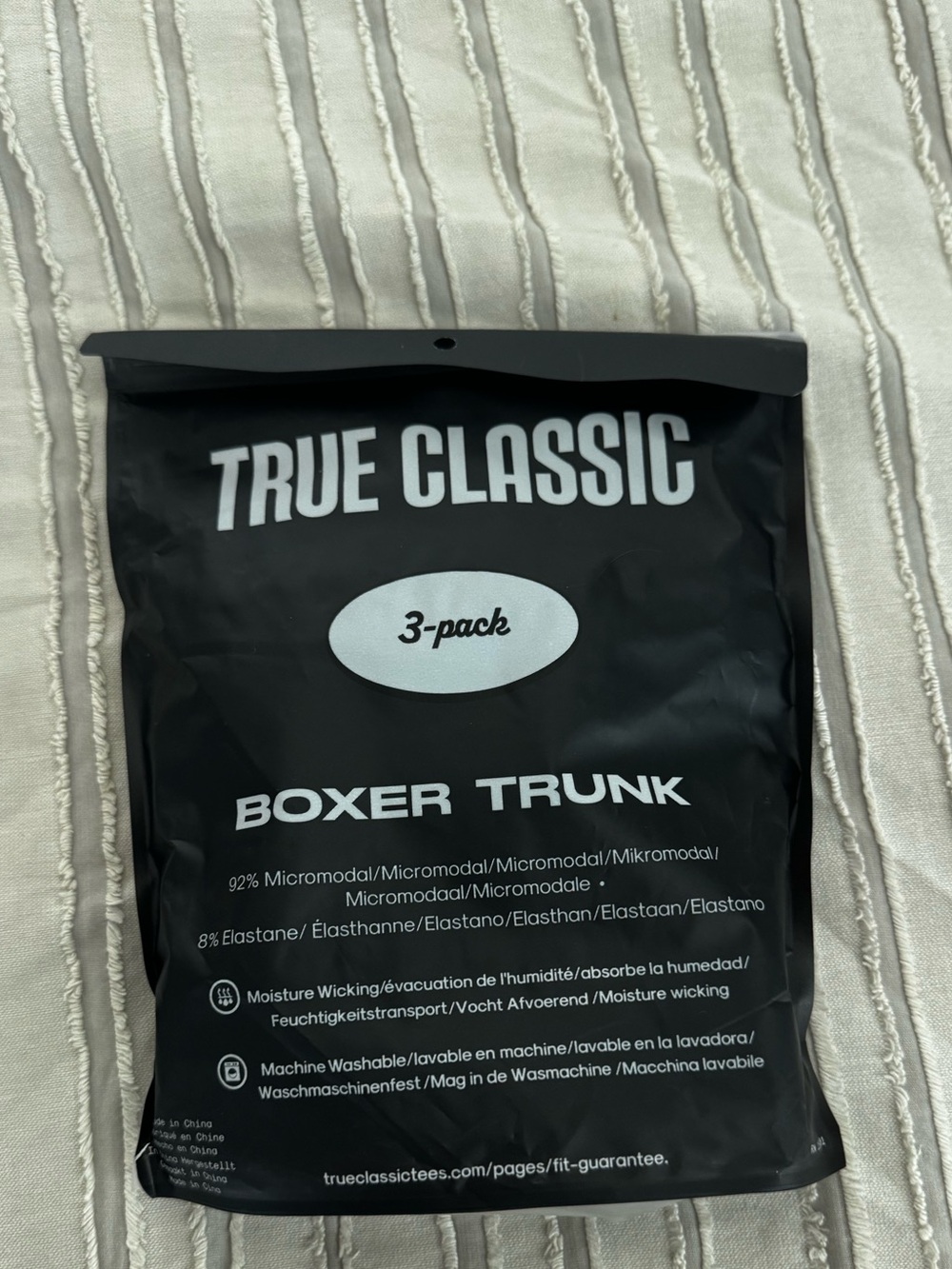 True Classic Black 2 Pack Boxer Trunk